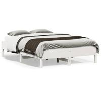 Bedframe zonder matras massief grenenhout wit 140x190 cm