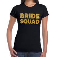 Bride Squad glitter tekst t-shirt zwart dames - thumbnail