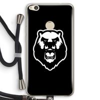 Angry Bear (black): Huawei Ascend P8 Lite (2017) Transparant Hoesje met koord