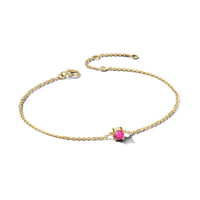 14k Geelgouden Armband met Geboortesteen - 15,5/17/18,5 cm