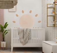 Muursticker kinderkamer met abstracte minimale zon
