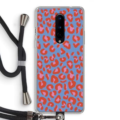 Leopard blue: OnePlus 8 Transparant Hoesje met koord