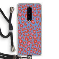 Leopard blue: OnePlus 8 Transparant Hoesje met koord
