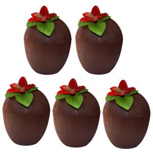 5x Kokosnoot drinkbekers hawaii 12 x 10 cm 250 ml