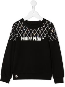 Philipp Plein Junior sweat à ornements strassés - Noir