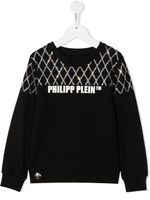 Philipp Plein Junior sweat à ornements strassés - Noir - thumbnail