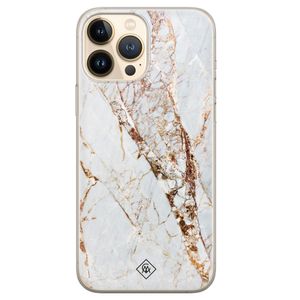 iPhone 13 Pro Max siliconen hoesje - Marmer goud