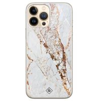 iPhone 13 Pro Max siliconen hoesje - Marmer goud