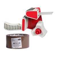 Benson Tape dispenser/houder - kunststof - incl. 2 rollen verpakkingstape