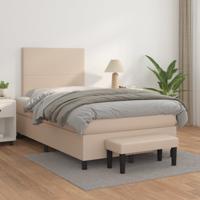 Boxspring met matras kunstleer cappuccinokleurig 120x200 cm