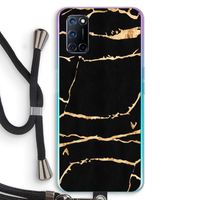 Gouden marmer: Oppo A72 Transparant Hoesje met koord