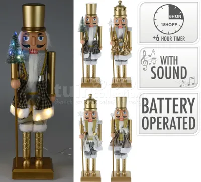 Notenkraker Kerst met LED en Muziek 57cm Assorti 1st