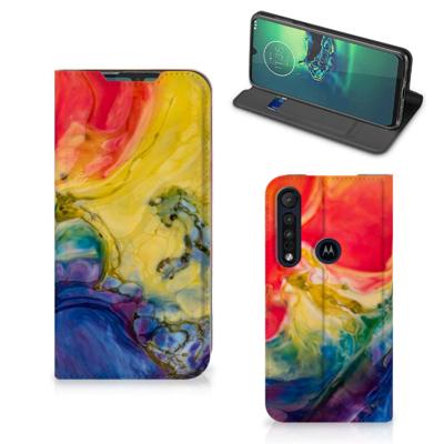 Bookcase Motorola G8 Plus Watercolor Dark Bookcase Motorola G8 Plus Watercolor Dark