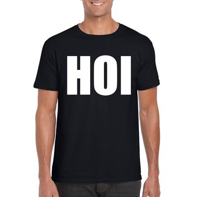 Hoi tekst t-shirt zwart heren