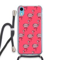 Flamingo: iPhone XR Transparant Hoesje met koord