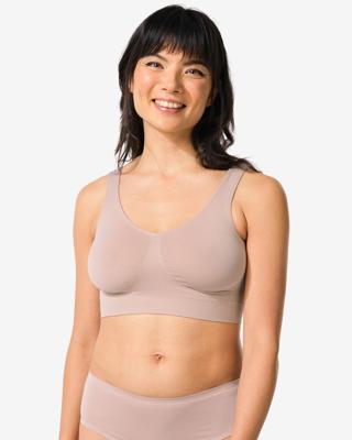 HEMA Niet Voorgevormde Top Naadloos Beige (beige)