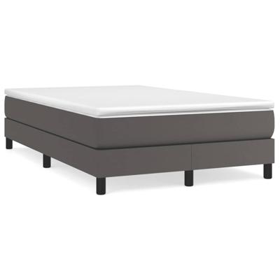 Boxspring met matras kunstleer grijs 120x190 cm