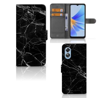 OPPO A17 | Bookcase | Marmer Zwart - Origineel Cadeau Vader
