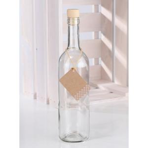 Fles met kurk - 6x - 750 ml - glas - Glasflessen / flessen met kurk - Decoratie of opslag - transpar