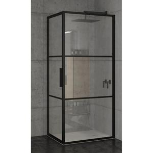 Riho Grid GB201 Douchecabine -90x80x200cm - zwart G004010121