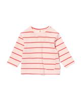 HEMA Newborn Baby Shirt Rib Strepen Lichtroze (lichtroze)