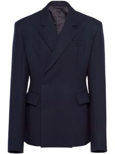 Prada blazer en laine à boutonnière croisée - Bleu