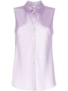 Vince chemise en soie à design sans manches - Violet