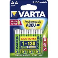 Varta Batterij NiMH AA/LR6 1.2 V 2100 mAh R2U 4-blister