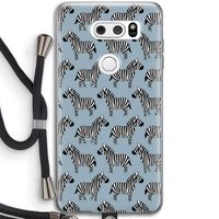Zebra: LG V30 Transparant Hoesje met koord