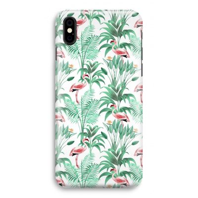 Flamingo bladeren: iPhone X Volledig Geprint Hoesje