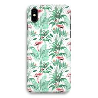 Flamingo bladeren: iPhone X Volledig Geprint Hoesje