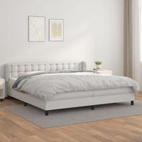 Boxspring met matras kunstleer wit 200x200 cm