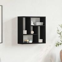 Wandplank 45x16x45 cm spaanplaat zwart eikenkleurig