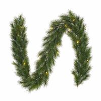 3x stuks groene dennenslingers/dennen guirlandes met kerstverlichting 25 x 270 cm 150 tips