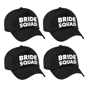 Vrijgezellenfeest baseballcap/petje - 8x - Bride Squad - zwart - dames