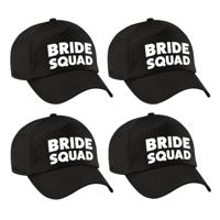 Vrijgezellenfeest baseballcap/petje - 8x - Bride Squad - zwart - dames
