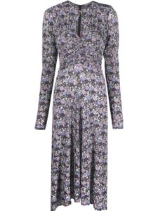 ISABEL MARANT robe fleurie à manches longues - Gris