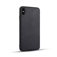 Voor iPhone XS Max Litchi PU lederen anti-Falling TPU beschermhoes (Deep Blue)