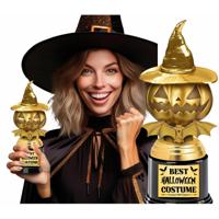 Fiestas Guirca Verkleed kostuum award - pompoen - goud - 22 cm - Halloween feest trofee
