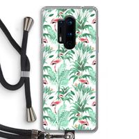 Flamingo bladeren: OnePlus 8 Pro Transparant Hoesje met koord