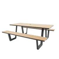 Vita Massa rechthoekige picknicktafel - zwart