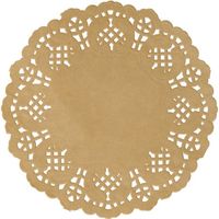 30x Bruine/naturel ronde placemats 35 cm papier kant uiterlijk