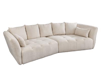 Sofa ROYAL 295cm XL spring kern afneembare hoes bouclé champagne beige - 44336