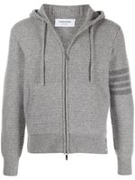 Thom Browne hoodie zippé à détails 4 bandes signature - Gris - thumbnail