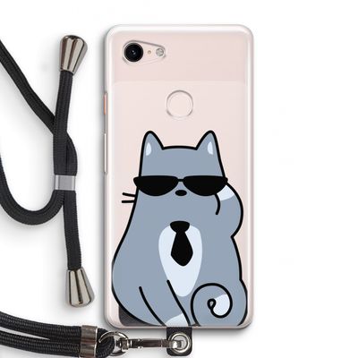 Cool cat: Pixel 3 Transparant Hoesje met koord