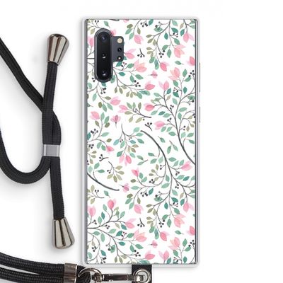 Sierlijke bloemen: Samsung Galaxy Note 10 Plus Transparant Hoesje met koord