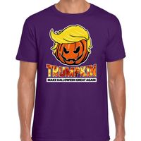 Trumpkin make Halloween great again t-shirt paars voor heren - thumbnail