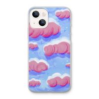 Roze wolken met vogels: iPhone 13 mini Transparant Hoesje