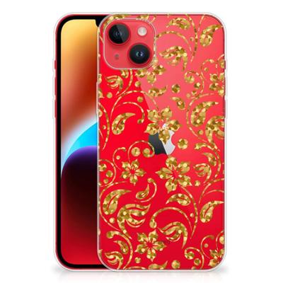 iPhone 14 Plus | TPU Case | Gouden Bloemen iPhone 14 Plus | TPU Case | Gouden Bloemen