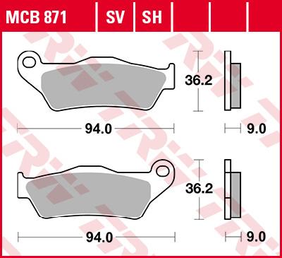 TRW Remblokken, en remschoenen voor de moto, MCB871 Allround organisch